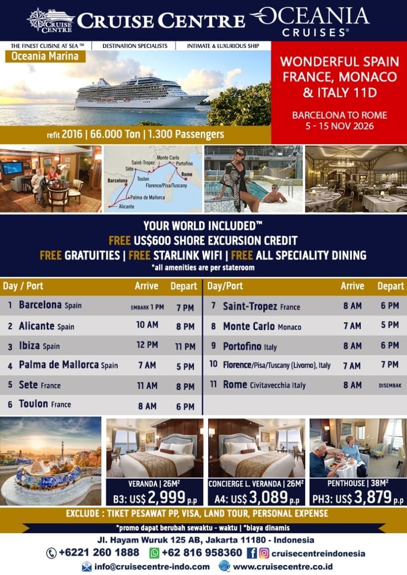 Wonderfull Spain, France, Monaco & Italy 11D