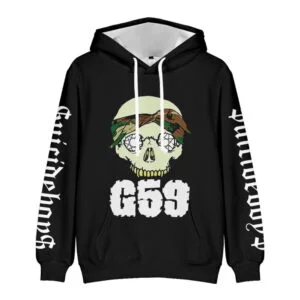 G59 Record Merch Long Sleeve Black Hoodie